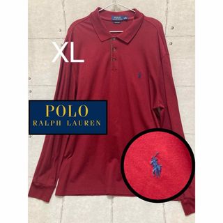 ポロラルフローレン(POLO RALPH LAUREN)の美品POLO RALPH LAUREN  ロゴ刺繍ポロシャツXL  ワインレッド(ポロシャツ)