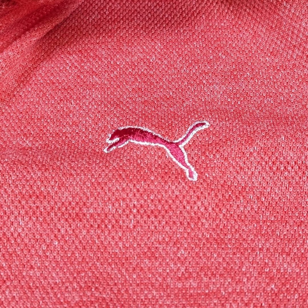 PUMA(プーマ)の【プーマ】ゴルフウェア　半袖　L　赤　ピンク　ワンポイント刺繍　ストレッチ スポーツ/アウトドアのゴルフ(ウエア)の商品写真