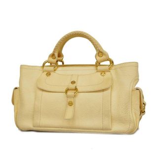 セリーヌ(celine)の【4hd4506】セリーヌ ハンドバッグ/ブギー/レザー/クリームイエロー/ゴールド金具 【中古】 レディース(ハンドバッグ)