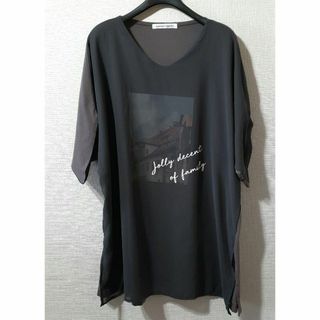 アルファベッツアルファベット　チュニック　プリントロゴtシャツ　tシャツ　半袖