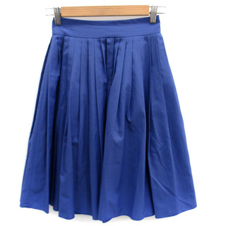 エムプルミエ(M-premier)のエムプルミエ M-Premier フレアスカート ミモレ丈 34 青 ブルー(ひざ丈スカート)