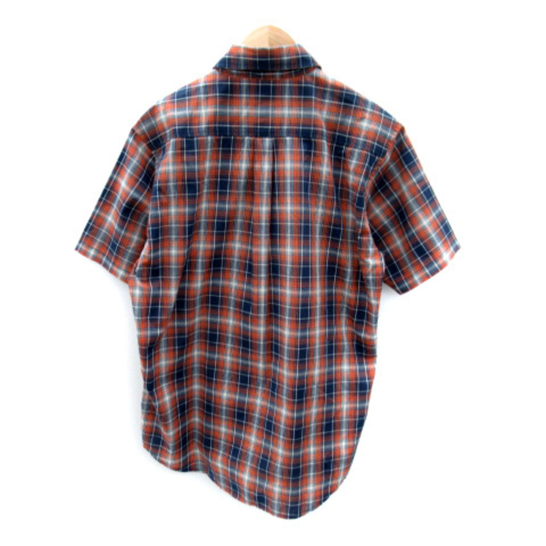MIZUNO(ミズノ)のミズノ カジュアルシャツ 半袖 チェック柄 マルチカラー M オレンジ 紺 白 メンズのトップス(シャツ)の商品写真
