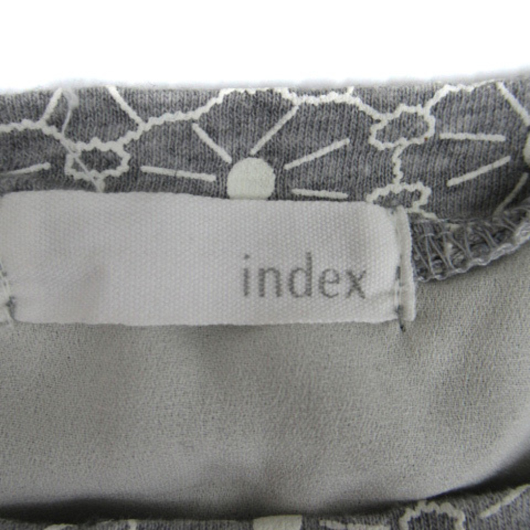 INDEX(インデックス)のインデックス INDEX カットソー 総柄 レイヤード風 M グレー レディースのトップス(カットソー(半袖/袖なし))の商品写真