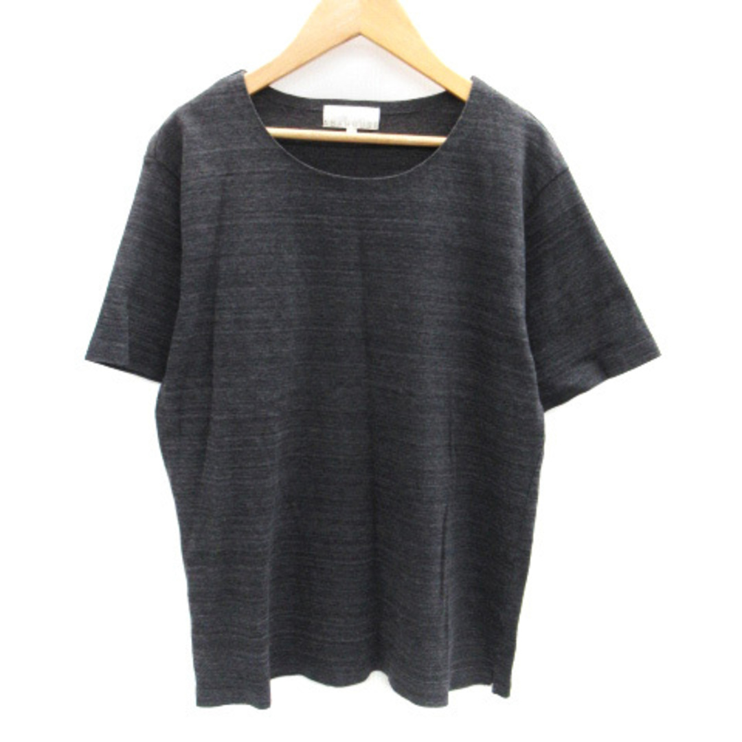 ABAHOUSE(アバハウス)のアバハウス ABAHOUSE カットソー 半袖 ラウンドネック 46 ブラック メンズのトップス(Tシャツ/カットソー(半袖/袖なし))の商品写真