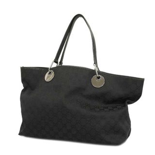 グッチ(Gucci)の【4hd4539】グッチ トートバッグ/GGキャンバス/120838/キャンバス/ブラック/シルバー金具 【中古】 レディース(トートバッグ)