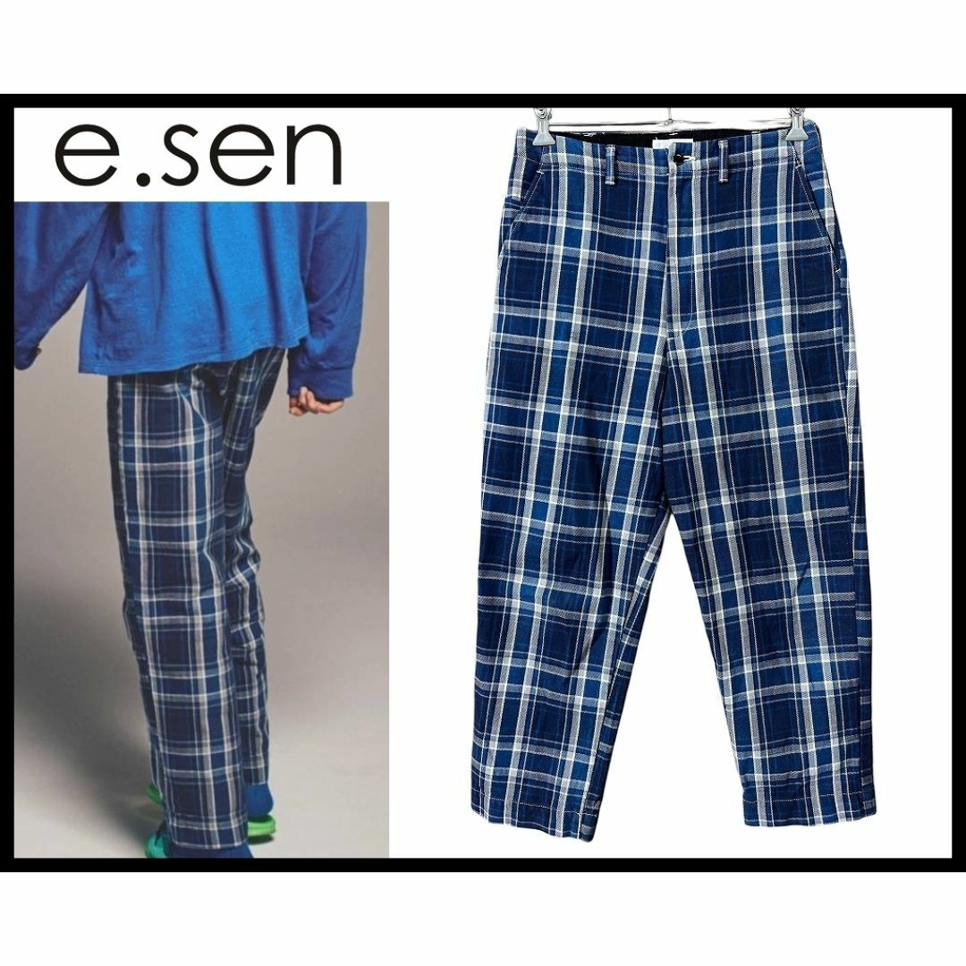 e.sen イーセン 19AW チェック柄 ワイド フランネル パンツ トーマス メンズのパンツ(スラックス)の商品写真