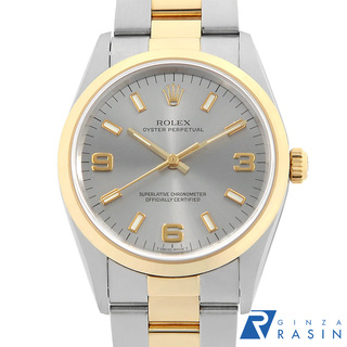 ロレックス(ROLEX)のロレックス オイスターパーペチュアル 14203 グレー 369ホワイトバー U番 メンズ 中古 腕時計(腕時計(アナログ))