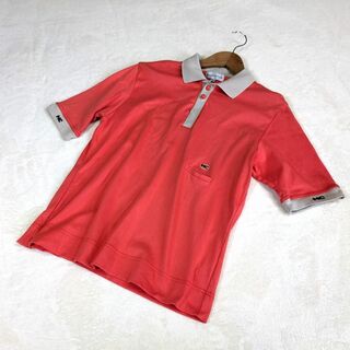 ヒールクリーク(Heal Creek)の【ヒールクリーク】ゴルフウェア　半袖　40　L　赤　ワンポイント刺繍(ウエア)