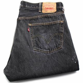 リーバイス(Levi's)の00s メキシコ製 Levi'sリーバイス 501 ペンキ飛び 先染め ブラック デニムパンツ w42 L30★SDP2619 オールド ジーンズ ストレート(デニム/ジーンズ)