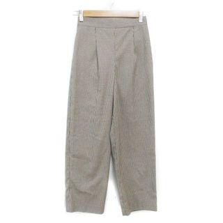 ジュエティ タックパンツ テーパードパンツ ロング チェック柄 M ベージュ 黒