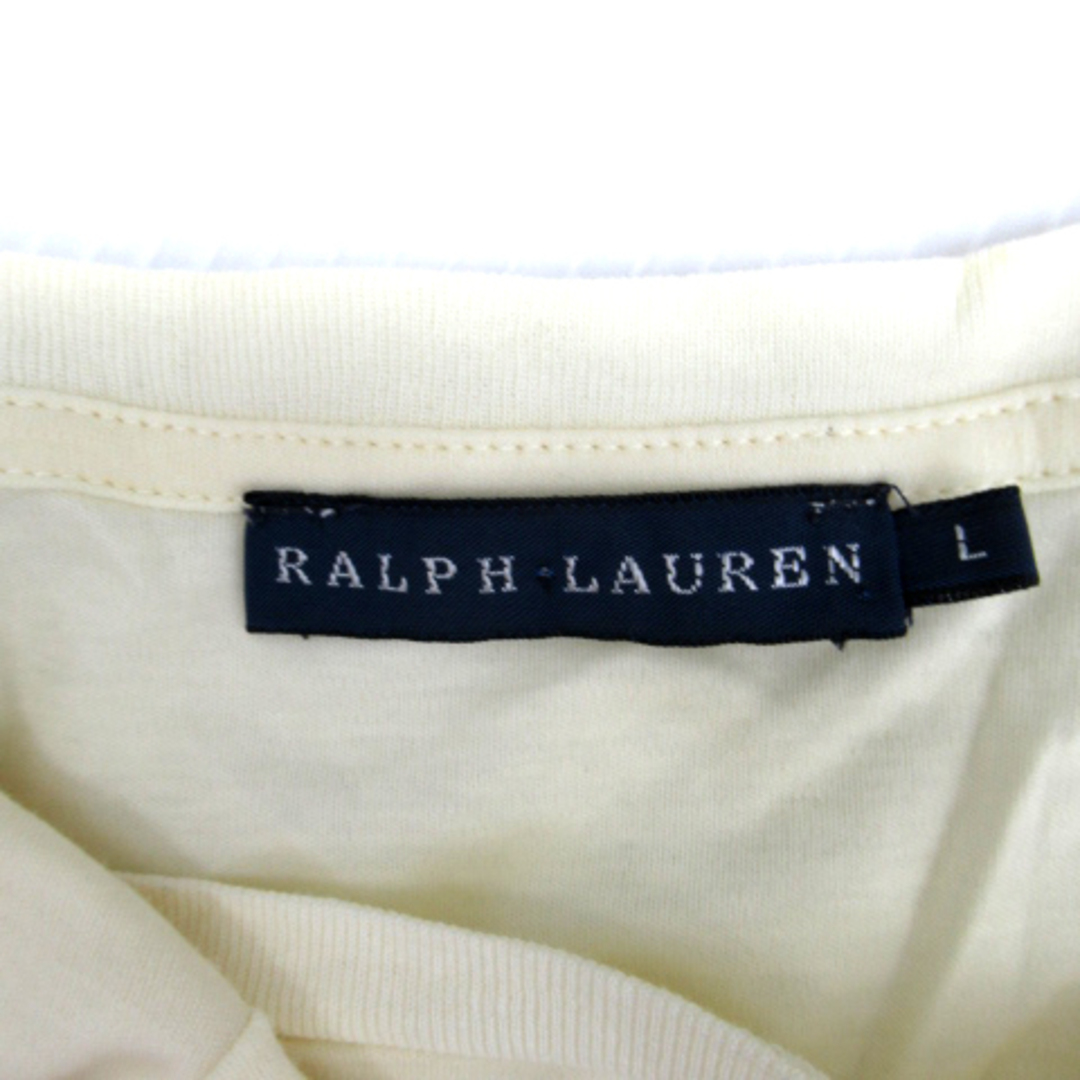 Ralph Lauren(ラルフローレン)のラルフローレン Tシャツ カットソー 長袖 刺繍 ワッペン L クリーム レディースのトップス(Tシャツ(長袖/七分))の商品写真