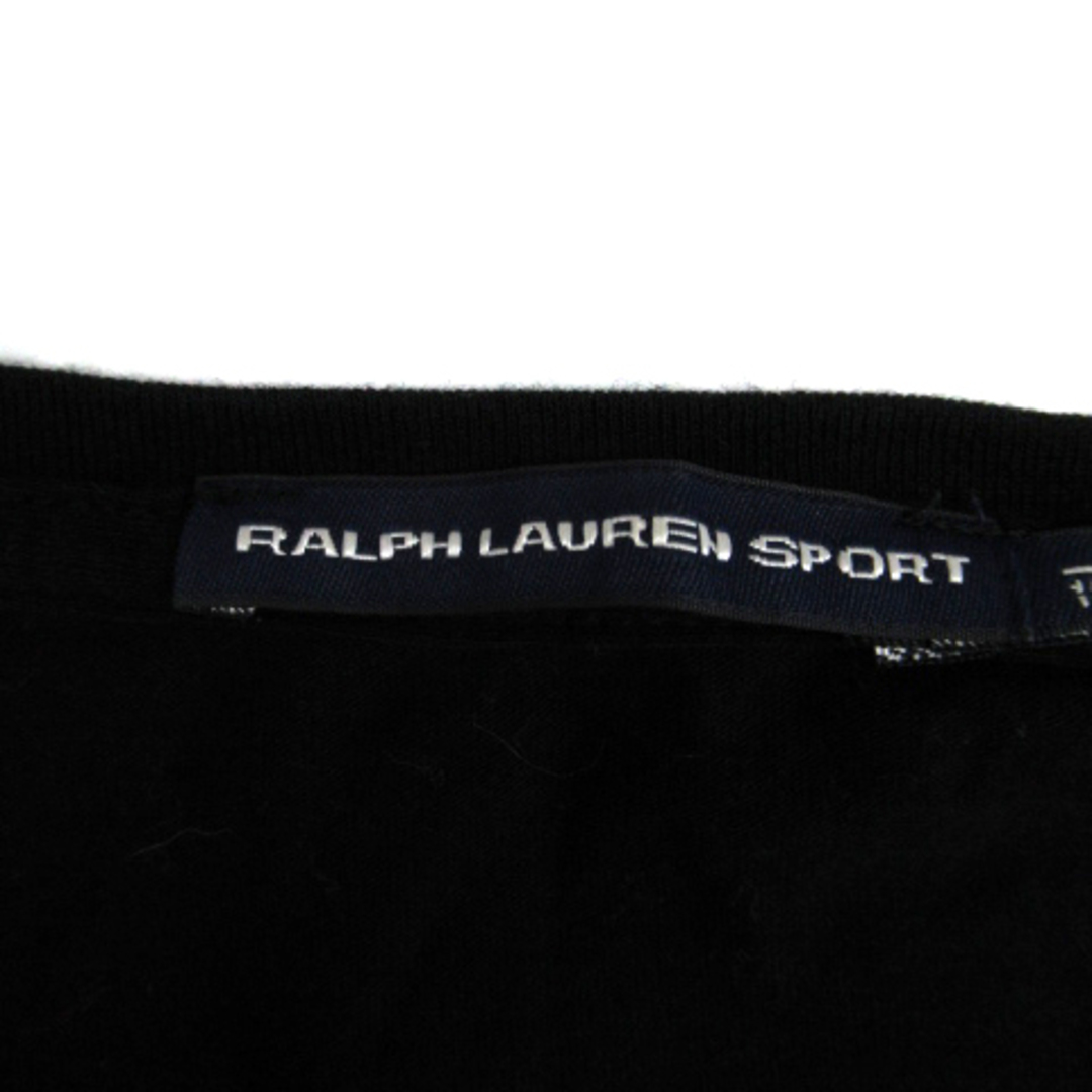 Ralph Lauren(ラルフローレン)のラルフローレン SPORT Tシャツ カットソー Vネック ロゴ刺繍 S 黒 レディースのトップス(Tシャツ(長袖/七分))の商品写真