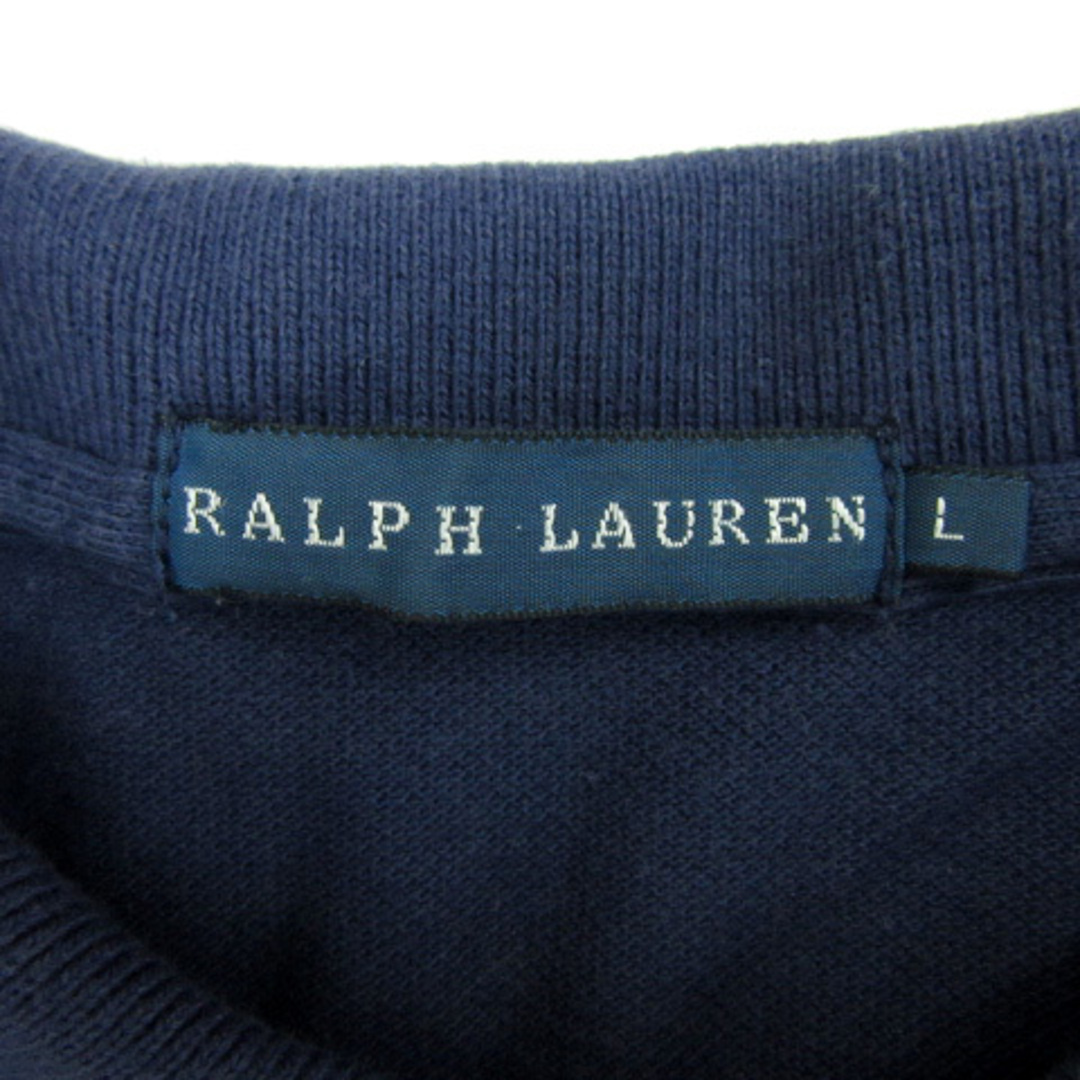 Ralph Lauren(ラルフローレン)のラルフローレン ポロシャツワンピース ひざ丈 半袖 ワンポイント刺繍 L 紺 緑 レディースのワンピース(ひざ丈ワンピース)の商品写真