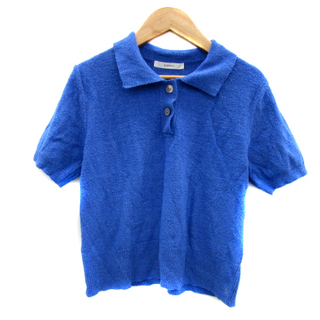 レイジブルー(RAGEBLUE)のレイジブルー RAGEBLUE ニットシャツ 半袖 無地 ショート丈 F 青(ニット/セーター)