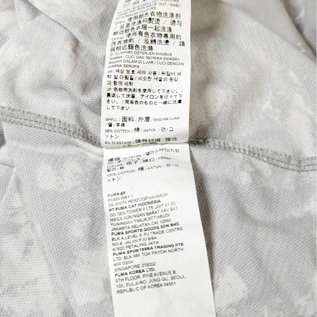 PUMA(プーマ)の【プーマ】ゴルフウェア　半袖　XL　グレー　モザイク柄　ワンポイント刺繍 スポーツ/アウトドアのゴルフ(ウエア)の商品写真