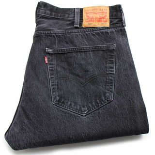 リーバイス(Levi's)のLevi'sリーバイス 501 ダメージ ブラック デニムパンツ w42 L32★SDP2618 ジーンズ ストレート オーバーサイズ ビッグサイズ(デニム/ジーンズ)