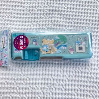 新品　筆箱　ペンケース　くま　両面　ベアー　女の子　青　キラキラ　小学生　軽量(ペンケース/筆箱)