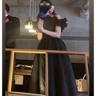 カラードレス　二次会　結婚式　ブラックドレス　黒(ウェディングドレス)