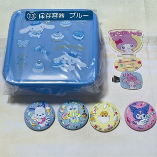 サンリオ　シナモロール　一番くじ　保存容器　ビスケット2の刺繍缶バッヂ(キャラクターグッズ)