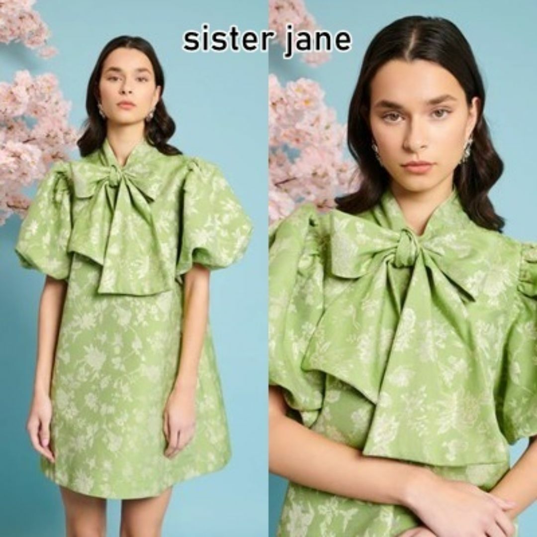 sister jane(シスタージェーン)のSister Jane リボン ジャガード ミニワンピース レディースのワンピース(ミニワンピース)の商品写真