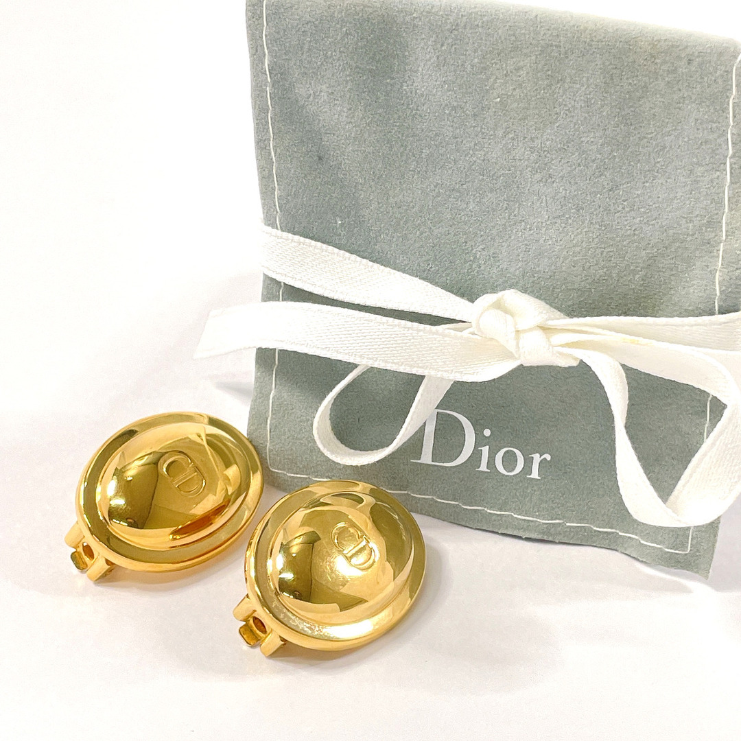 Christian Dior(クリスチャンディオール)のクリスチャンディオール イヤリング オーバル ロゴ ヴィンテージ  ゴ レディースのアクセサリー(イヤリング)の商品写真