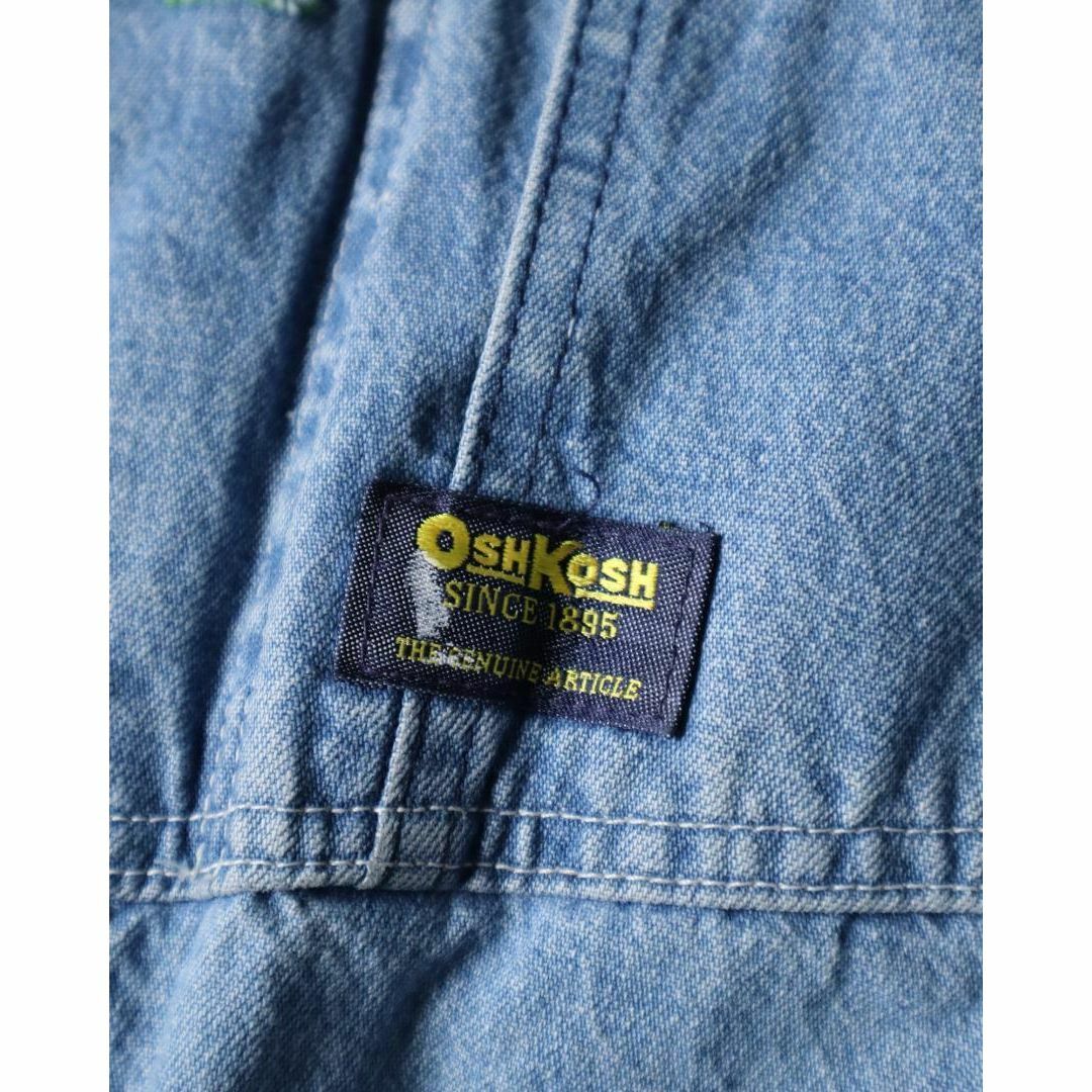 OshKosh - 80s OSHKOSH オシュコシュ ルーズ オーバーオール 青 OshKosh - 80s OSHKOSH オシュコシュ ルーズ オーバーオール 青