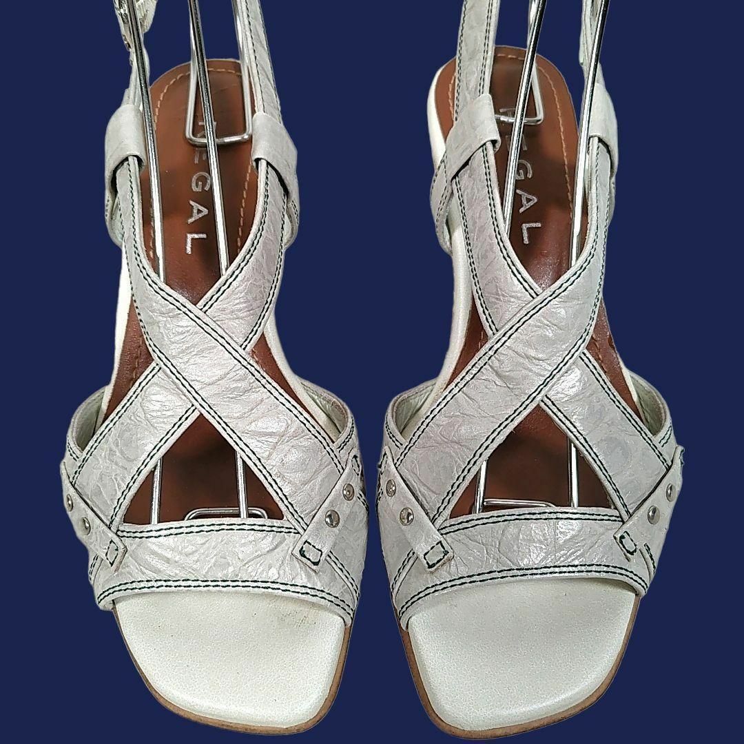 REGAL(リーガル)のリーガル◎本革サンダル(23)クロスベルト ストラップ ウェッジソール グレー レディースの靴/シューズ(サンダル)の商品写真