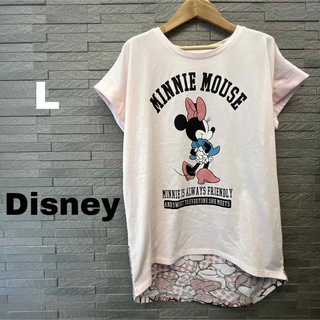ディズニー(Disney)のDisney ディズニー コラボ ミニー 半袖 Tシャツ Lサイズ ピンク (Tシャツ(半袖/袖なし))