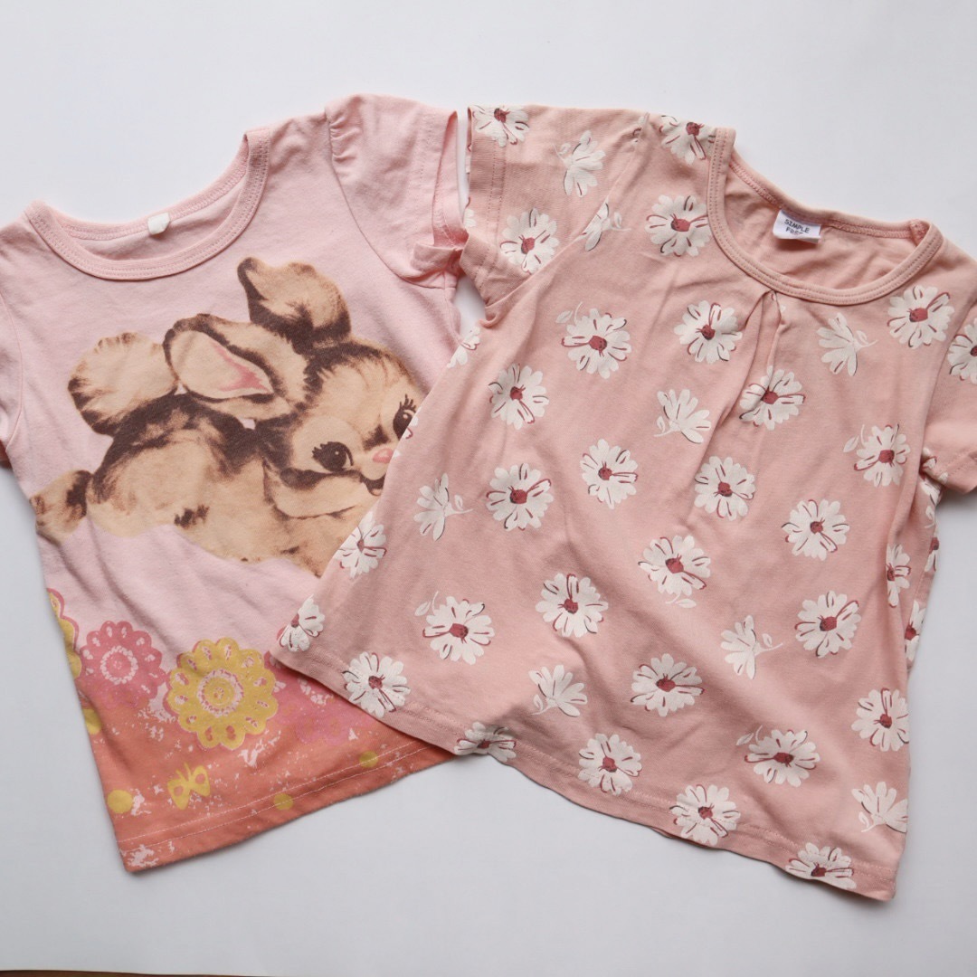 アカチャンホンポ(アカチャンホンポ)のTシャツ 半袖 半袖Tシャツ 花柄 トップス 2点セット キッズ/ベビー/マタニティのキッズ服女の子用(90cm~)(Tシャツ/カットソー)の商品写真