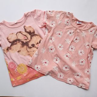 Tシャツ 半袖 半袖Tシャツ 花柄 トップス 2点セット