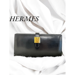 エルメス(Hermes)のHERMES エルメス ソミュールディアンヌ ボックスカーフ(長財布)