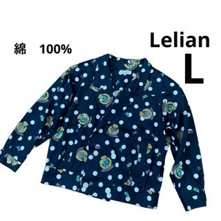 leilian - レリアン　ジャケット　ネイビー　総柄　L 美品