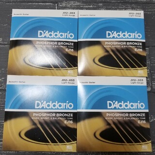 新品　D'Addario　ダダリオ アコースティックギター弦 EJ-16 4個(弦)
