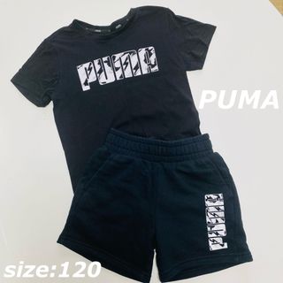 プーマ(PUMA)のPUMA　プーマ  セットアップ　半袖　Tシャツ　半ズボン　ブラック　120(Tシャツ/カットソー)