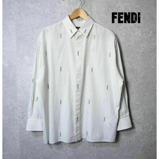 フェンディ(FENDI)の美品 FENDI FF ズッカ ストライプ柄 長袖 シャツ(シャツ)