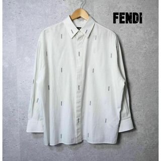 フェンディ(FENDI)の美品 FENDI FF ズッカ ストライプ柄 長袖 シャツ(シャツ)