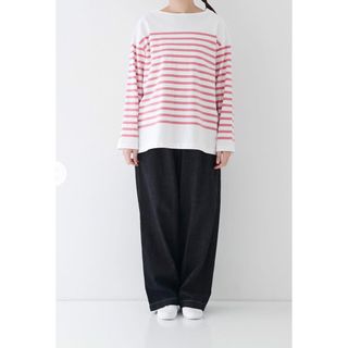 ネストローブ(nest Robe)のnest Robe ネストローブ コットンバスクパネルボーダープルオーバー(Tシャツ/カットソー(七分/長袖))