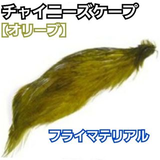 高品質！チャイニーズケープ【オリーブ】ハーフカット　フライマテリアル(ルアー用品)