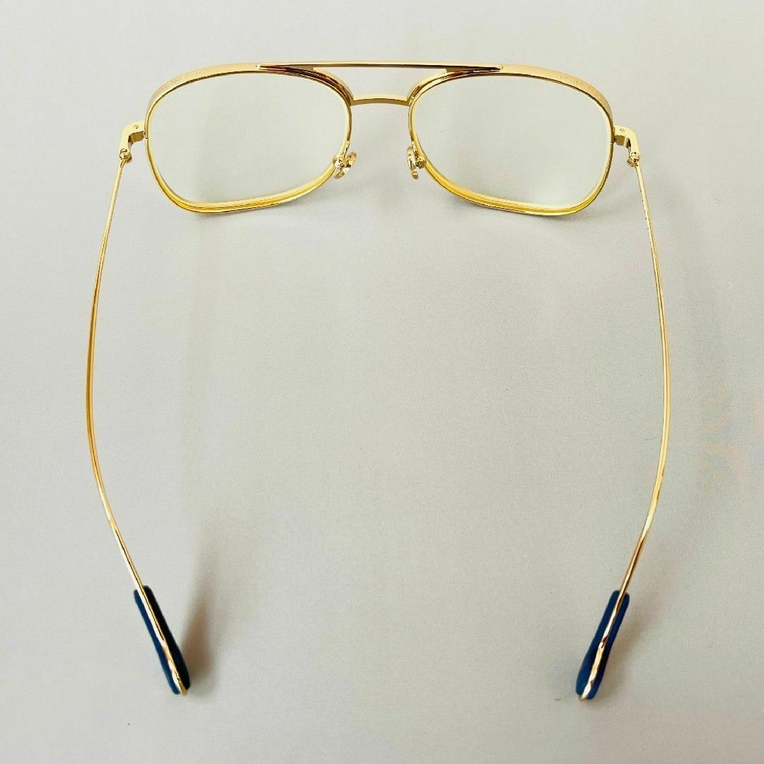 MONCLER(モンクレール)のメガネ モンクレール メンズ レディース ティアッドロップ ツーブリッジ 金 メンズのファッション小物(サングラス/メガネ)の商品写真