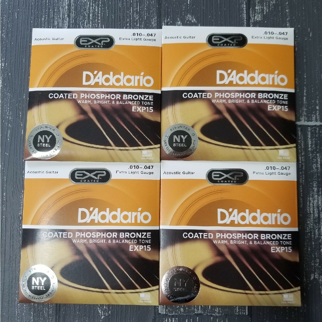 新品　D'Addario ダダリオ アコースティックギター弦  EXP15 4個 楽器のギター(弦)の商品写真