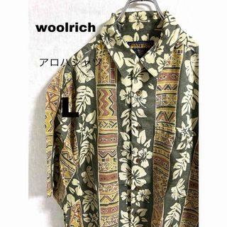 ウールリッチ(WOOLRICH)の希少 woolrich ウールリッチ アロハシャツ ネイティブ柄 グリーン L(シャツ)