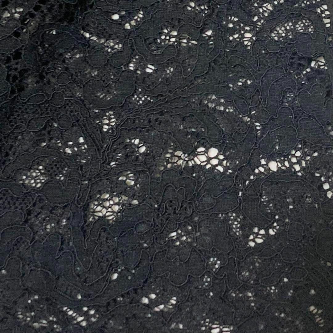 UNTITLED(アンタイトル)の美品　アンタイトル　ワンピース　レース袖　異素材デザイン　大きいサイズ　44 レディースのワンピース(ロングワンピース/マキシワンピース)の商品写真