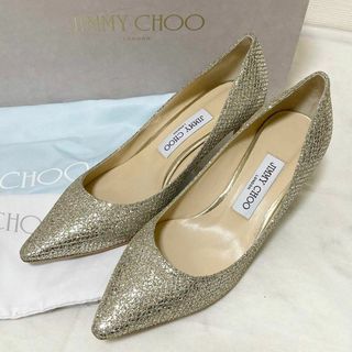 ジミーチュウ(JIMMY CHOO)の極美品　ジミーチュウ　ROMY　パンプス　グリッター　保存袋　保存箱付き　38(ハイヒール/パンプス)