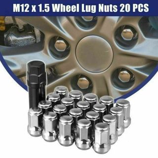 ホイールロックナット シルバー M12 P1.5mm スチール 7角 盗難防止(車外アクセサリ)