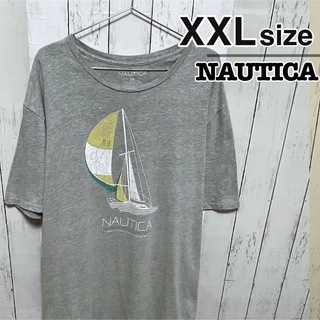 NAUTICA - Nautica　Tシャツ　XXL　グレー　プリント　クルーネック　USA古着