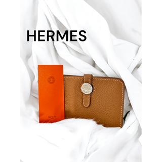 エルメス(Hermes)のHERMES エルメス ドゴン カードケース ゴールド エバーカラー U刻印(名刺入れ/定期入れ)