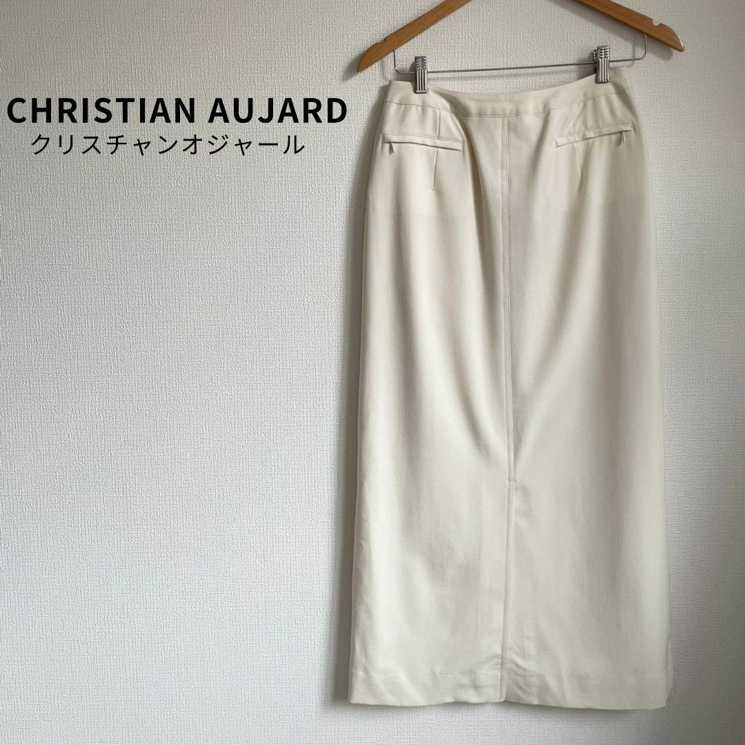 CHRISTIAN AUJARD(クリスチャンオジャール)の美品★CHRISTIAN AUJARD ミモレ丈 タイトスカート レーヨン レディースのスカート(ロングスカート)の商品写真