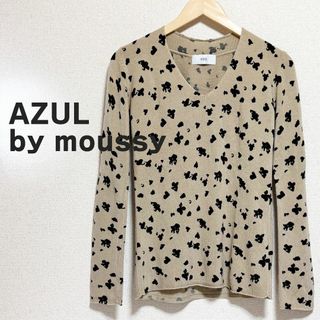 AZUL by moussy アズール　マウジー　 セーター　ベージュ　花柄 M