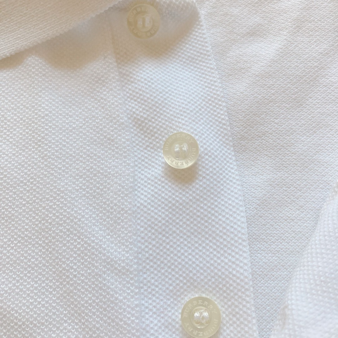 BURBERRY(バーバリー)の【美品】バーバリー・ロンドン ポロシャツ M白 刺繍ロゴ ポケット おしゃれ メンズのトップス(ポロシャツ)の商品写真