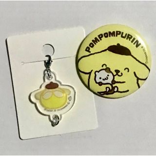 サンリオ(サンリオ)のサンリオ💛ポムポムプリン💛アクリルミニチャーム & 缶バッジ💛2点セット💛(キャラクターグッズ)